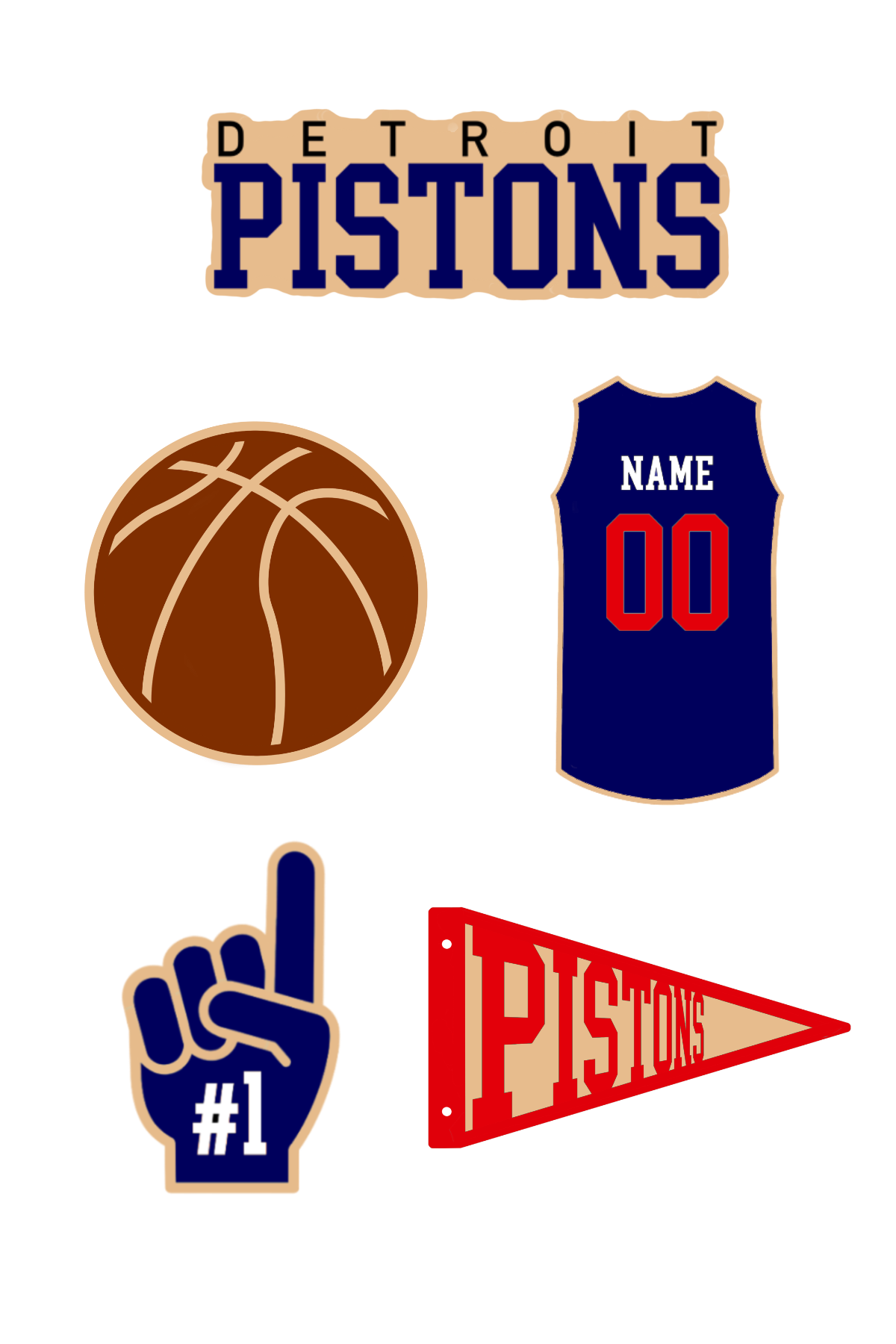 Personalized BASKETBALL TEAM Magnet Pack
