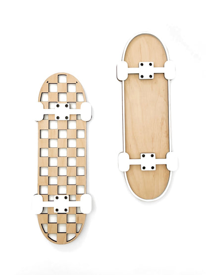 White Classic Skateboard Sign