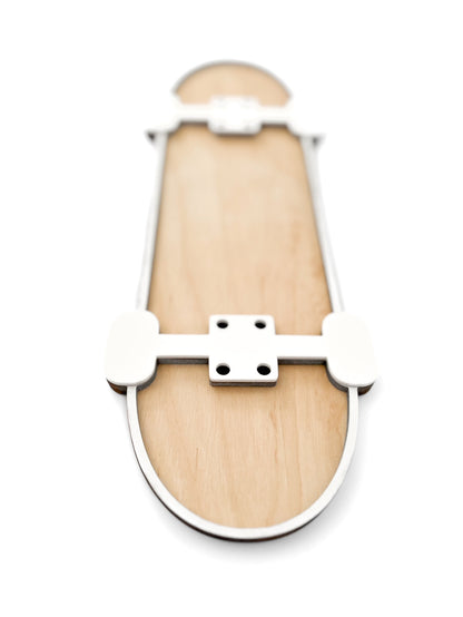 White Classic Skateboard Sign