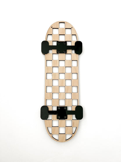 White Check Skateboard Sign