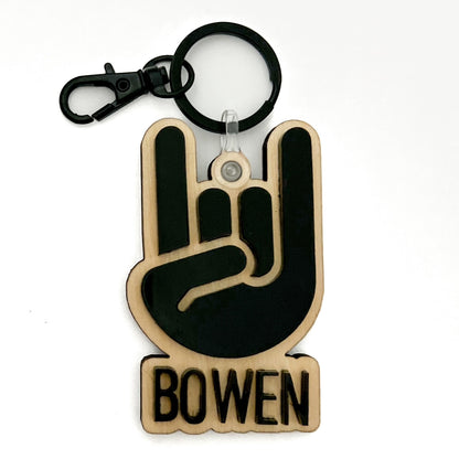 Personalized "Rock On" Keychain