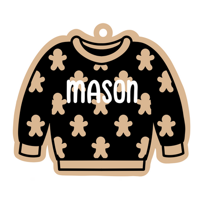 Personalized Gingerbread Sweater Magnet/Ornament/Tag
