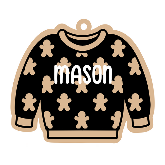 Personalized Gingerbread Sweater Magnet/Ornament/Tag