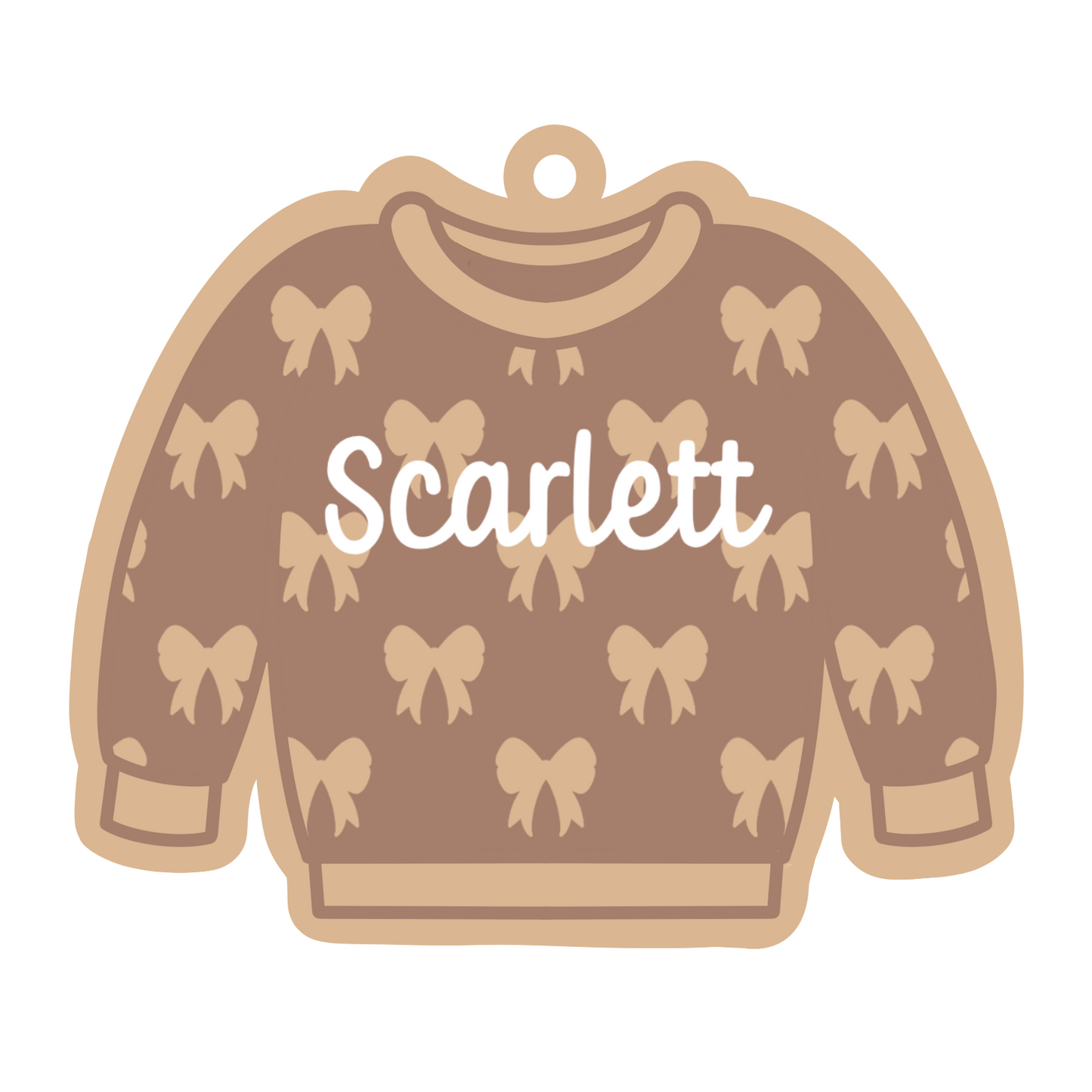 Personalized Bow Sweater Magnet/Ornament/Tag