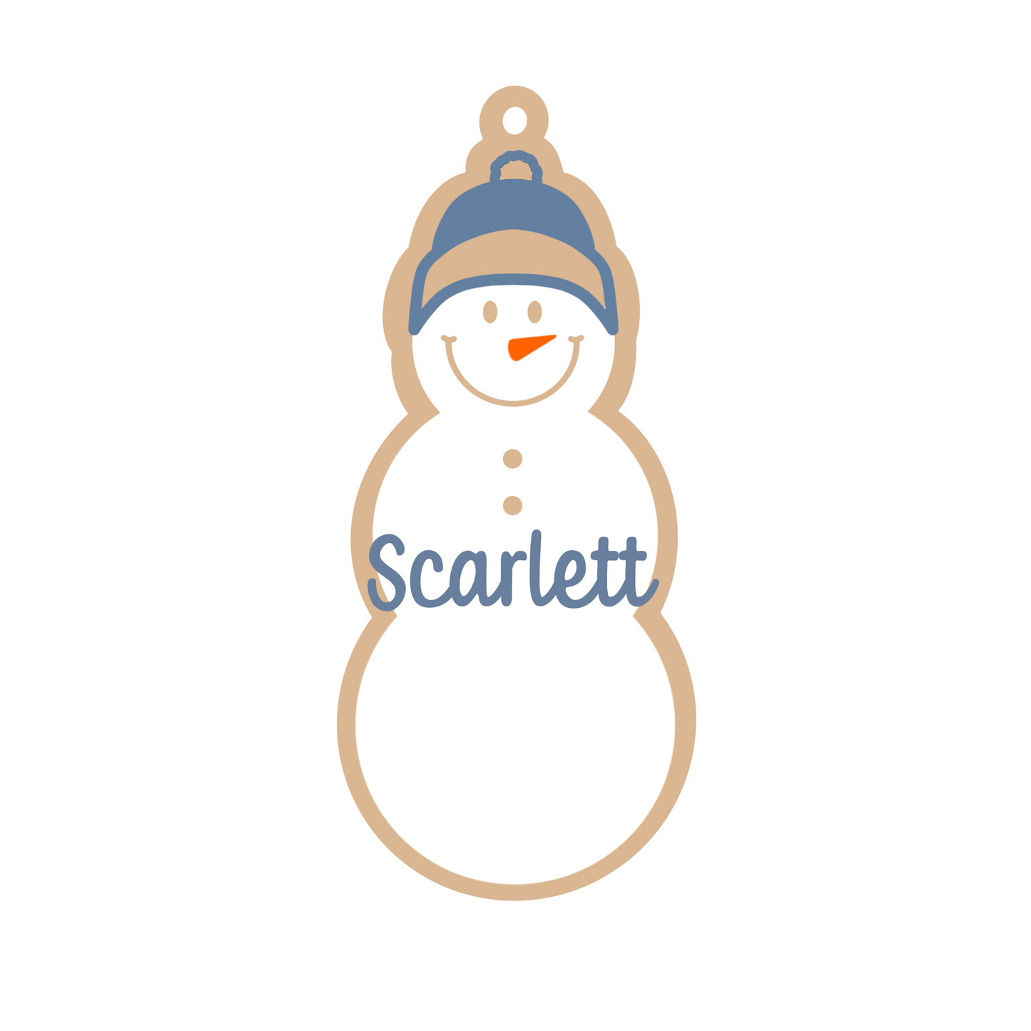Personalized Beanie Snowman Magnet/Ornament/Tag