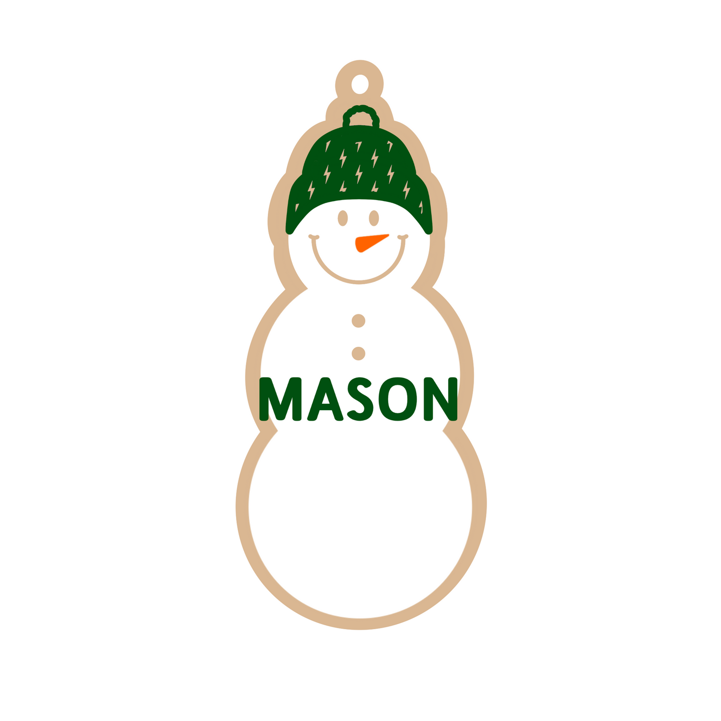 Personalized Bolts Beanie Snowman Magnet/Ornament/Tag